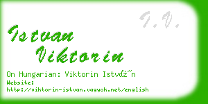 istvan viktorin business card